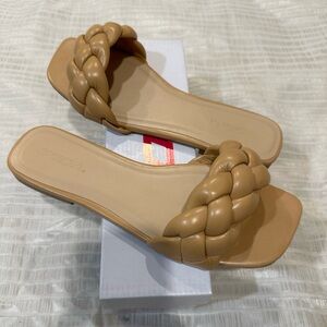 Soda brand tan slip ons